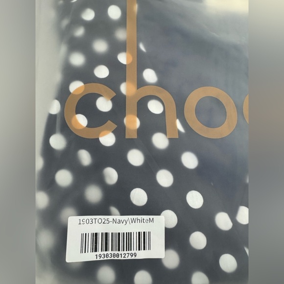 Elegant Cropped Wrap Navy&White Polka Dot Blouse Puff Elbow Length Sleeves M NWT - Picture 10 of 11